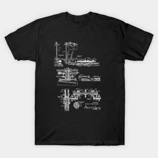 Automatic Bowling Machine Vintage Patent Drawing T-Shirt